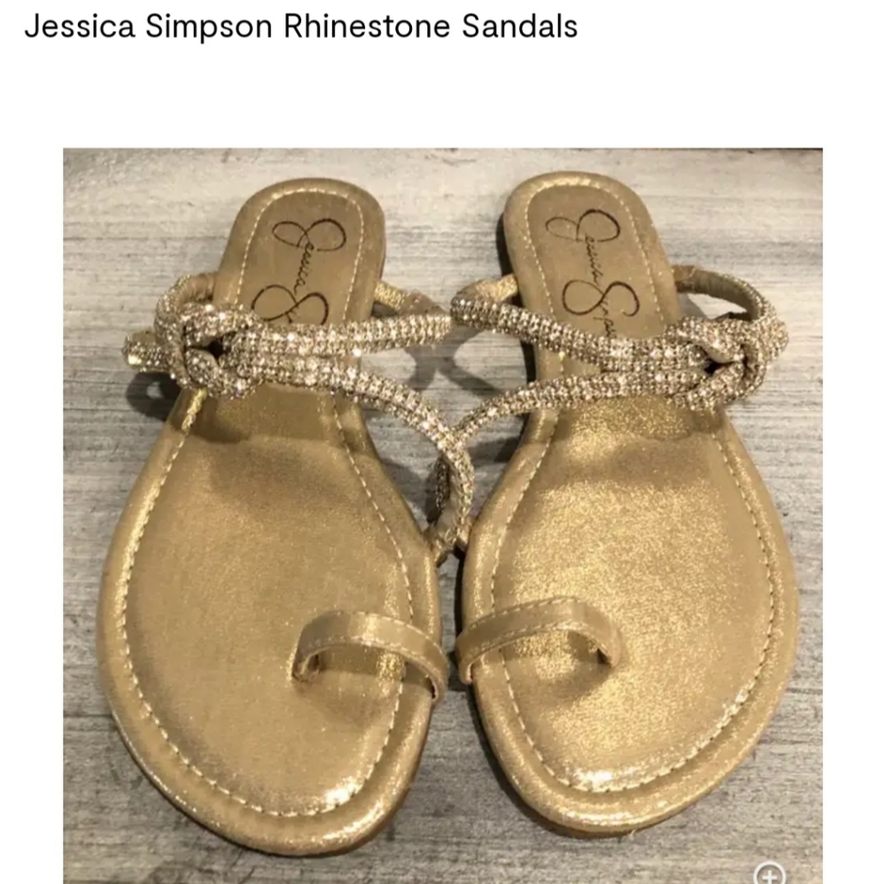 Gold and Rhinestone Sandals size 8.5